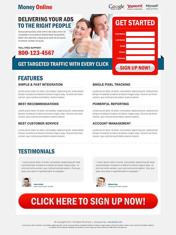 landing page